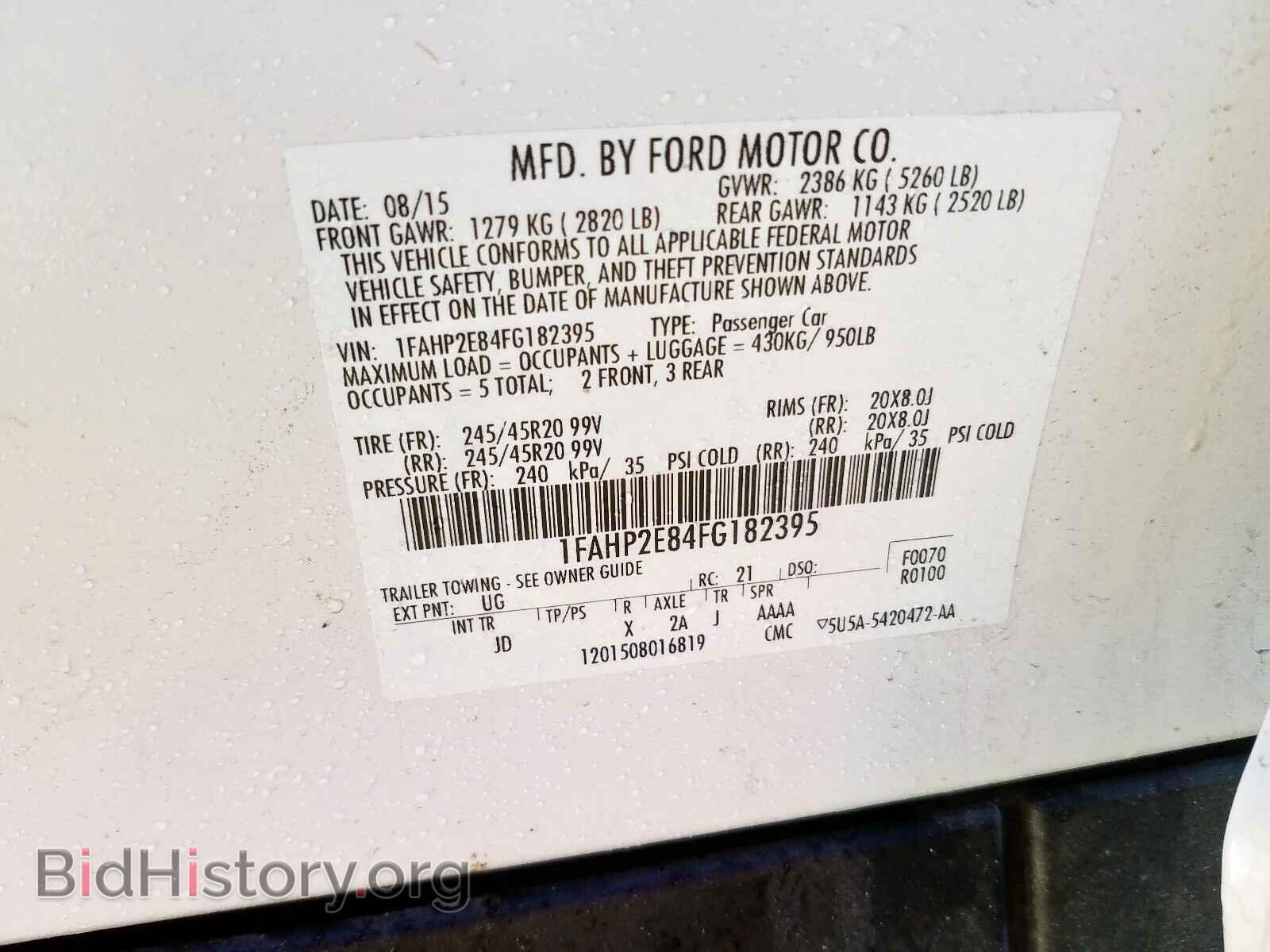 2015 FORD TAURUS - VIN: 1FAHP2E84FG182395 - Photo 10