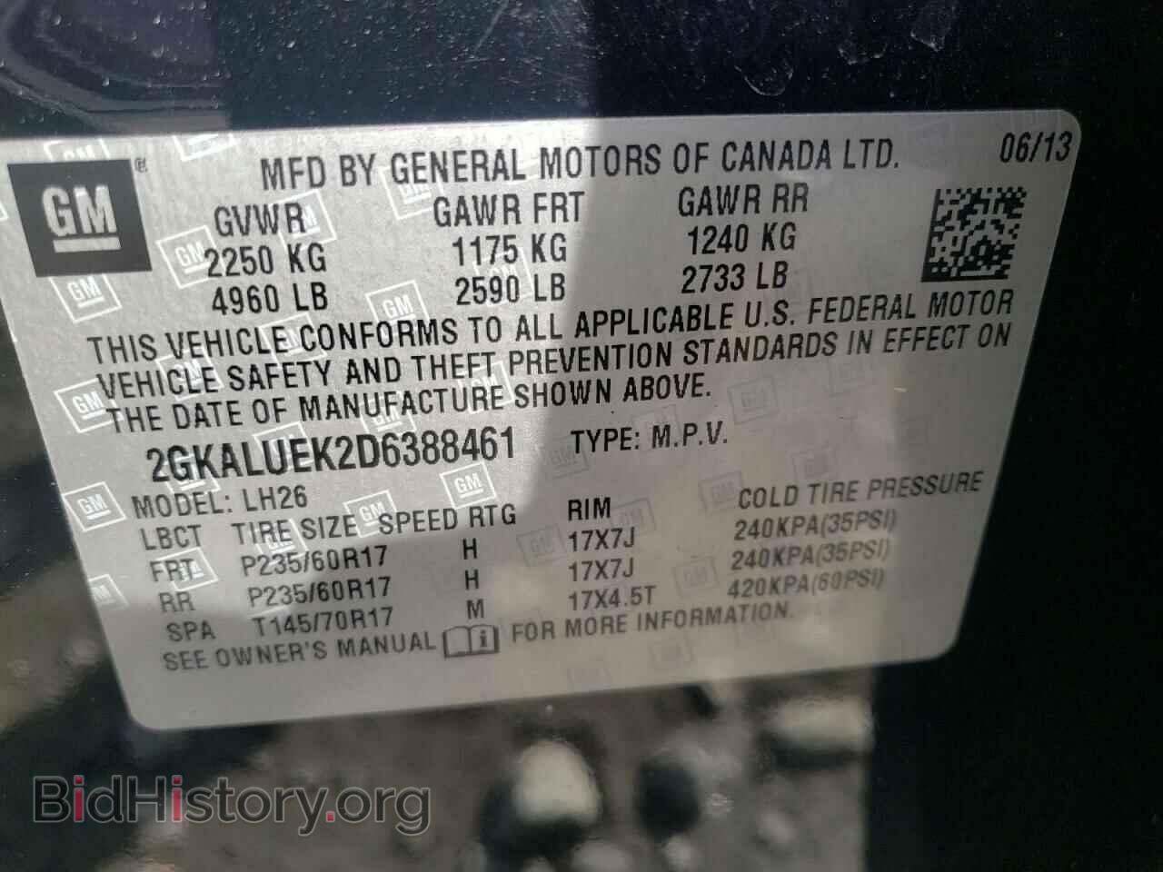 2013 GMC TERRAIN - VIN: 2GKALUEK2D6388461 - Фото 10