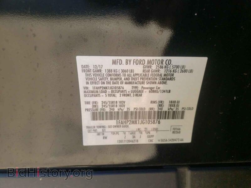 2018 Ford TAURUS (VIN 1FAHP2MK1JG105876) — photo 10 of 10