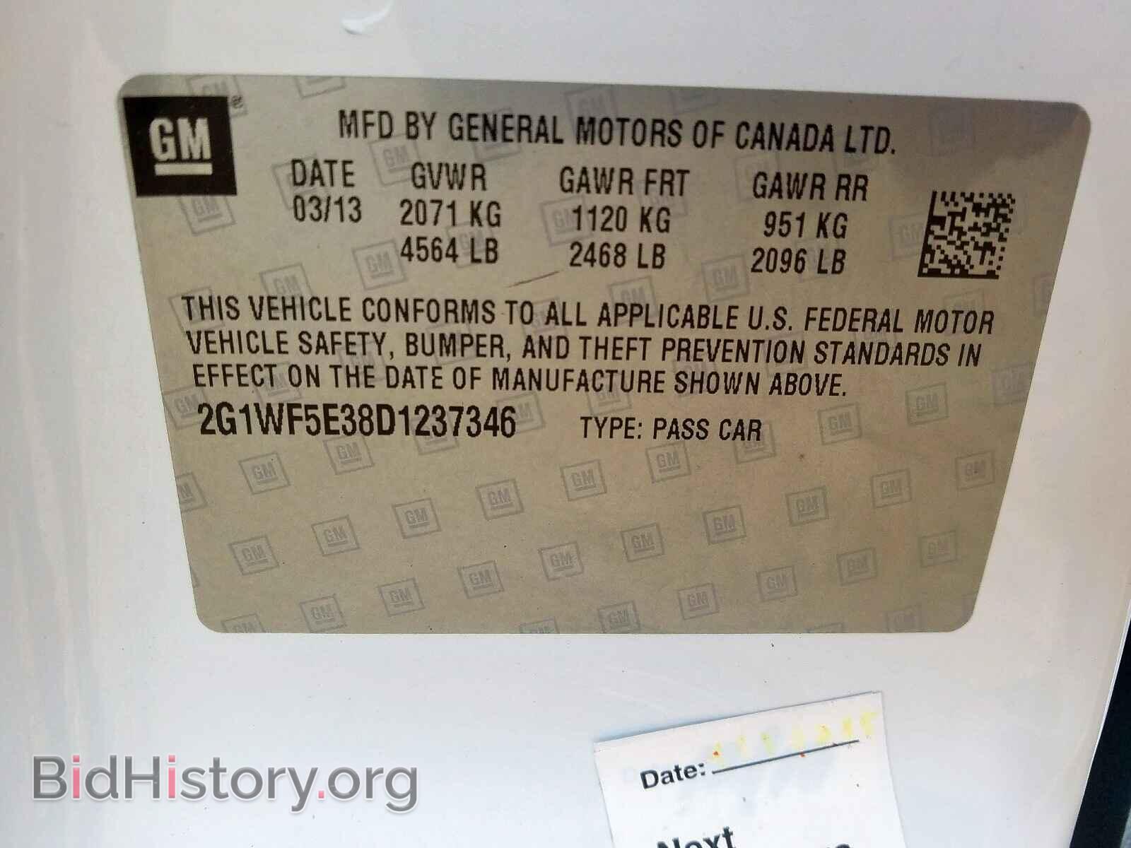 2013 CHEVROLET IMPALA - VIN: 2G1WF5E38D1237346 - Photo 10