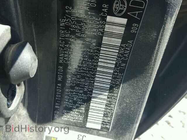 2012 TOYOTA COROLLA - VIN: 2T1BU4EE5CC869373 - Фото 10