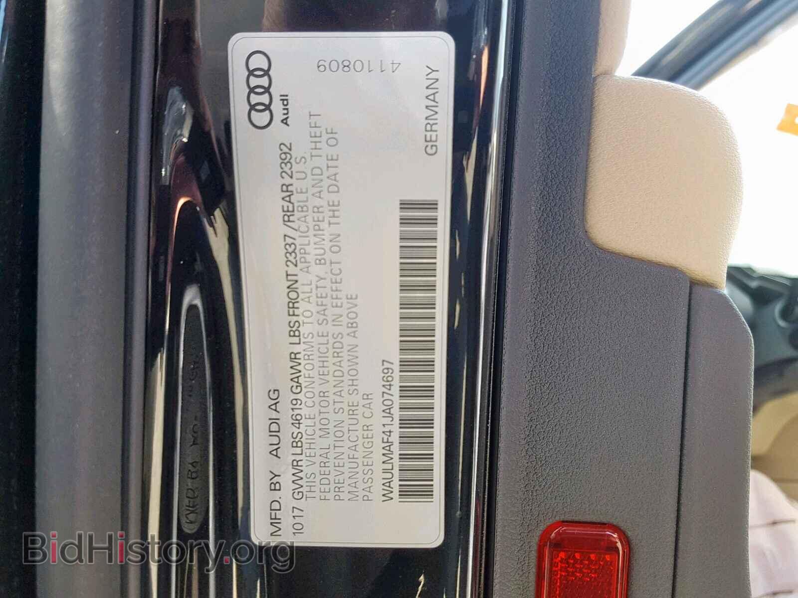 2018 AUDI A4 - VIN: WAULMAF41JA074697 - Photo 10