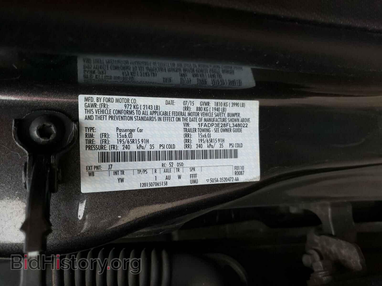 2015 FORD FOCUS - VIN: 1FADP3E28FL348022 - Фото 10