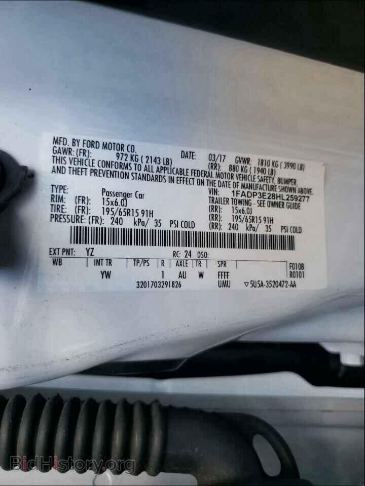 2017 FORD FOCUS - VIN: 1FADP3E28HL259277 - Фото 10