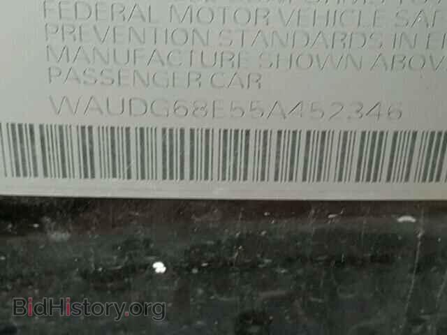 2005 AUDI A4 - VIN: WAUDG68E55A452346 - Фото 10