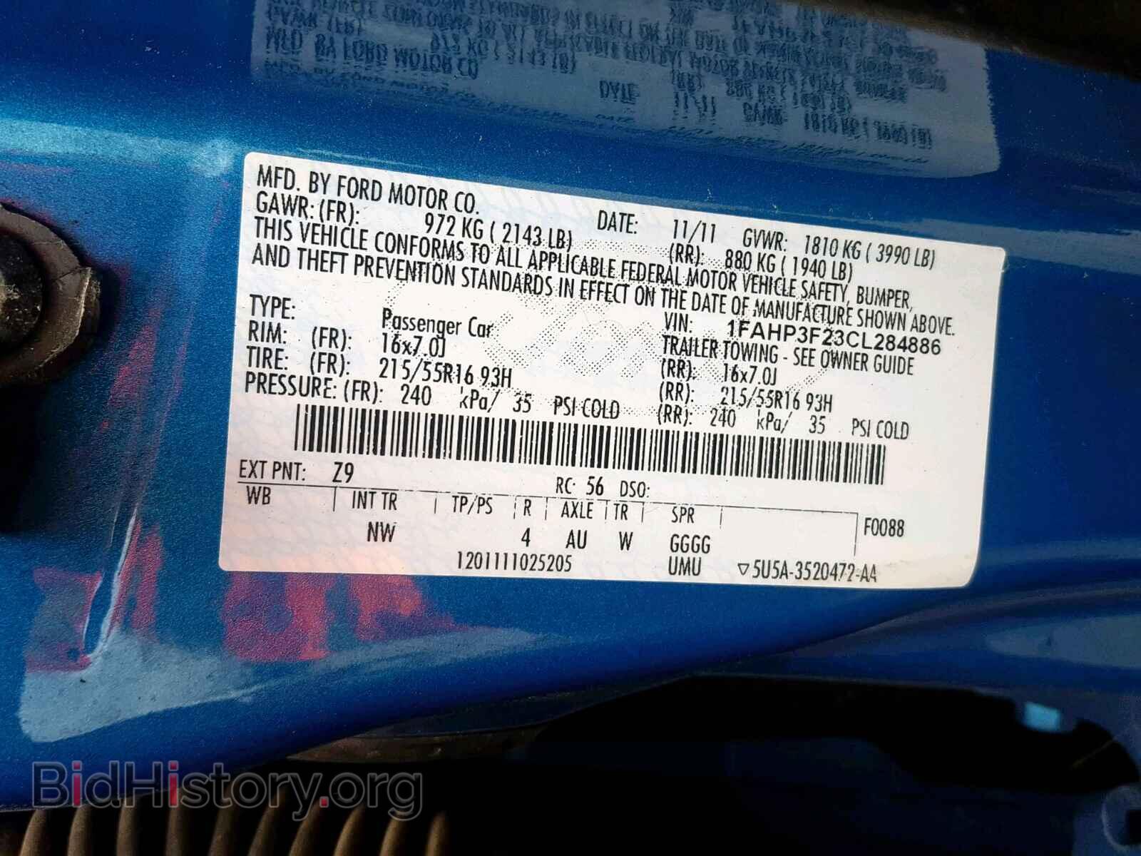 2012 FORD FOCUS - VIN: 1FAHP3F23CL284886 - Photo 10