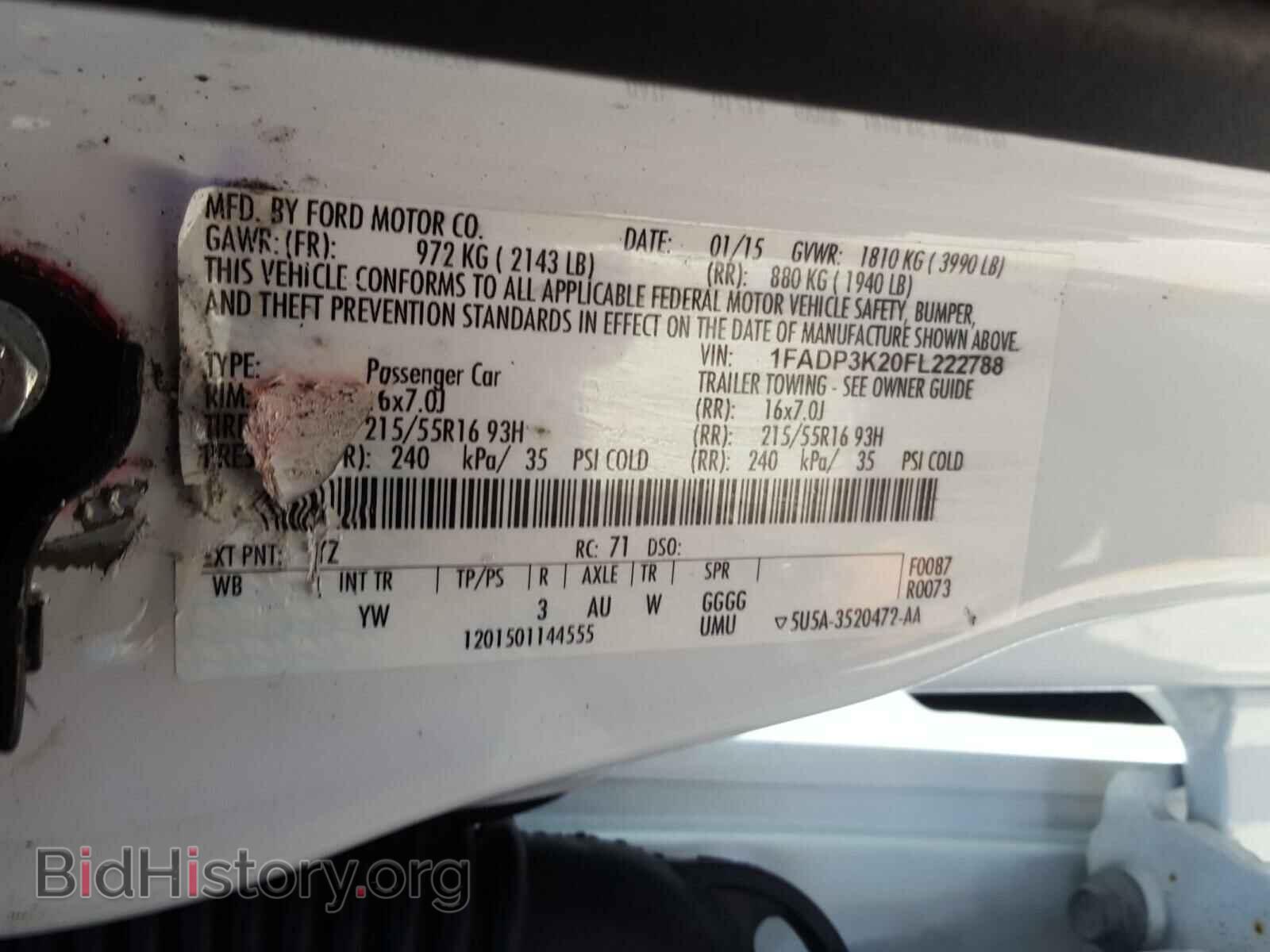 2015 FORD FOCUS - VIN: 1FADP3K20FL222788 - Фото 10
