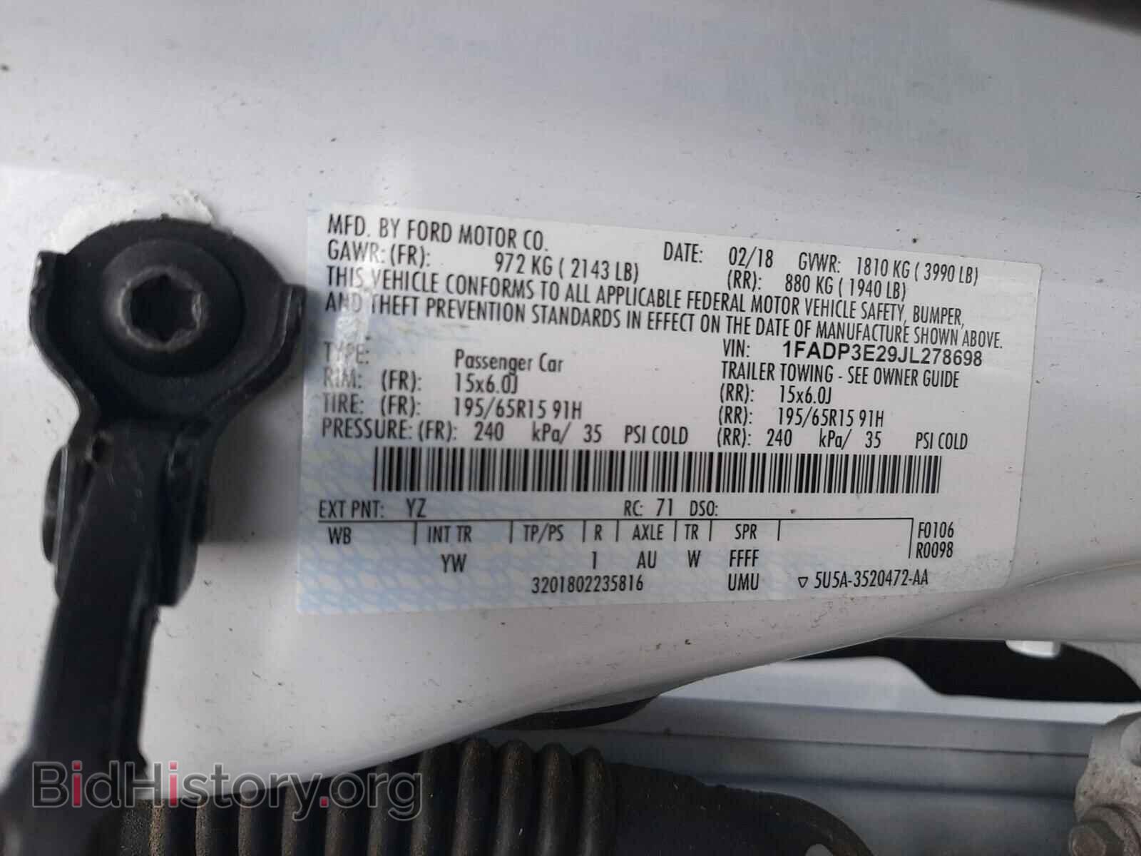 2018 FORD FOCUS - VIN: 1FADP3E29JL278698 - Фото 10