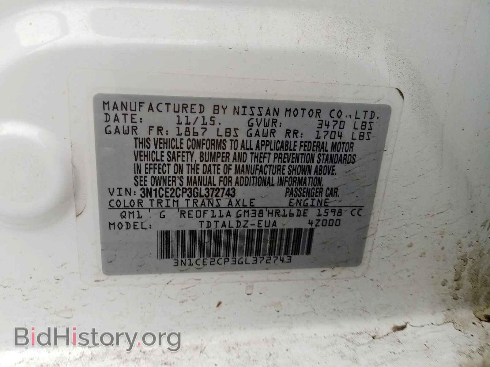 2016 NISSAN VERSA - VIN: 3N1CE2CP3GL372743 - Photo 10