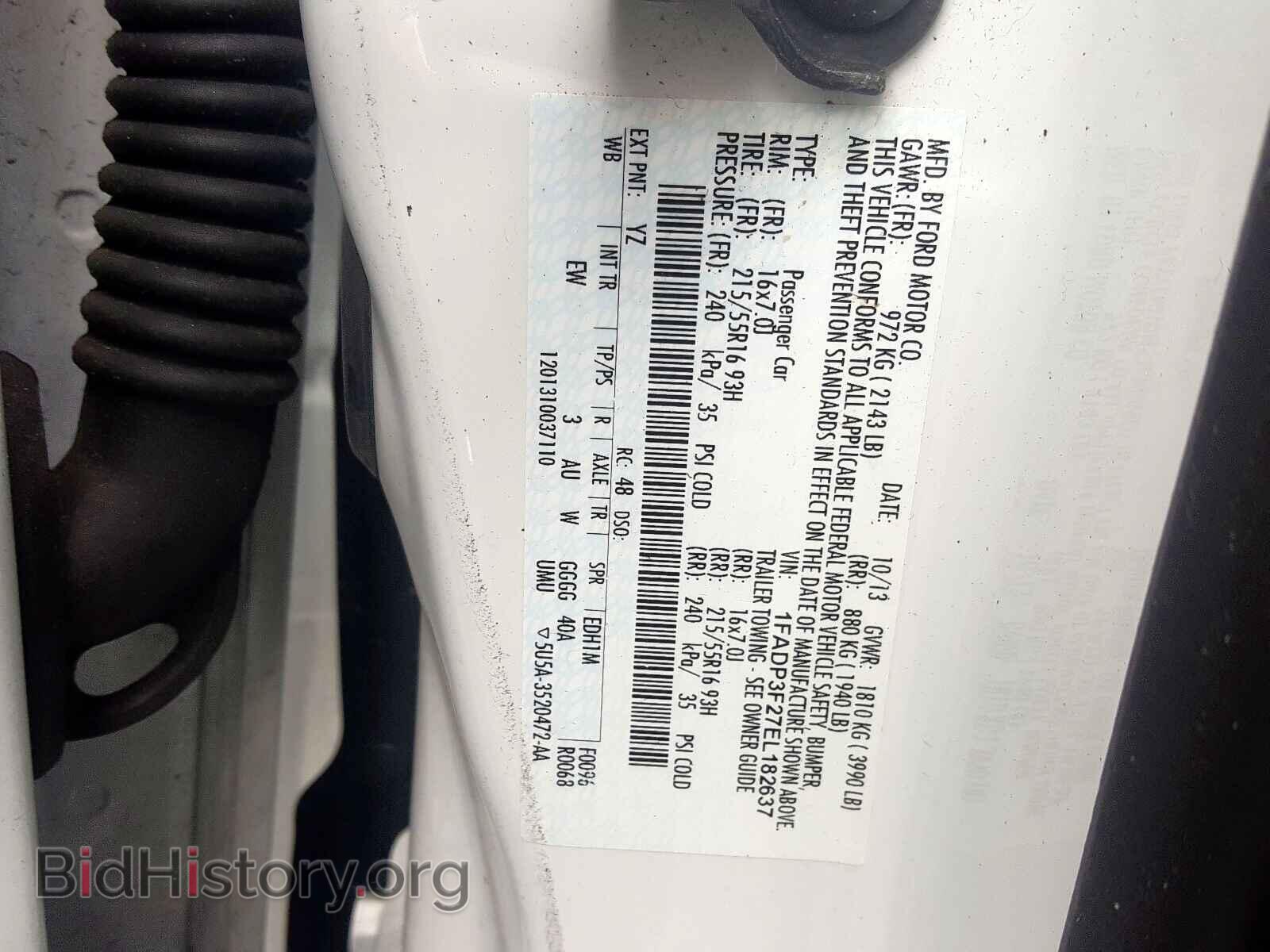2014 FORD FOCUS - VIN: 1FADP3F27EL182637 - Фото 10