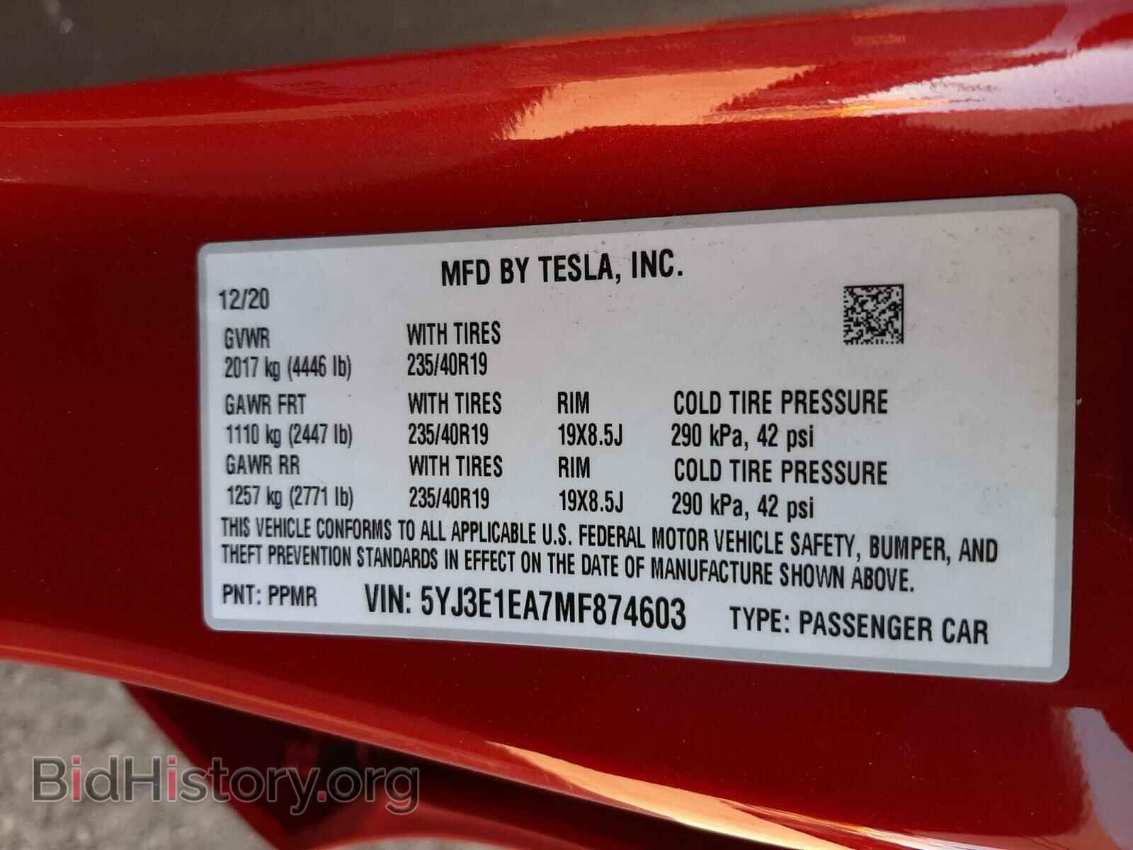 2021 TESLA MODEL 3 - VIN: 5YJ3E1EA7MF874603 - Photo 10