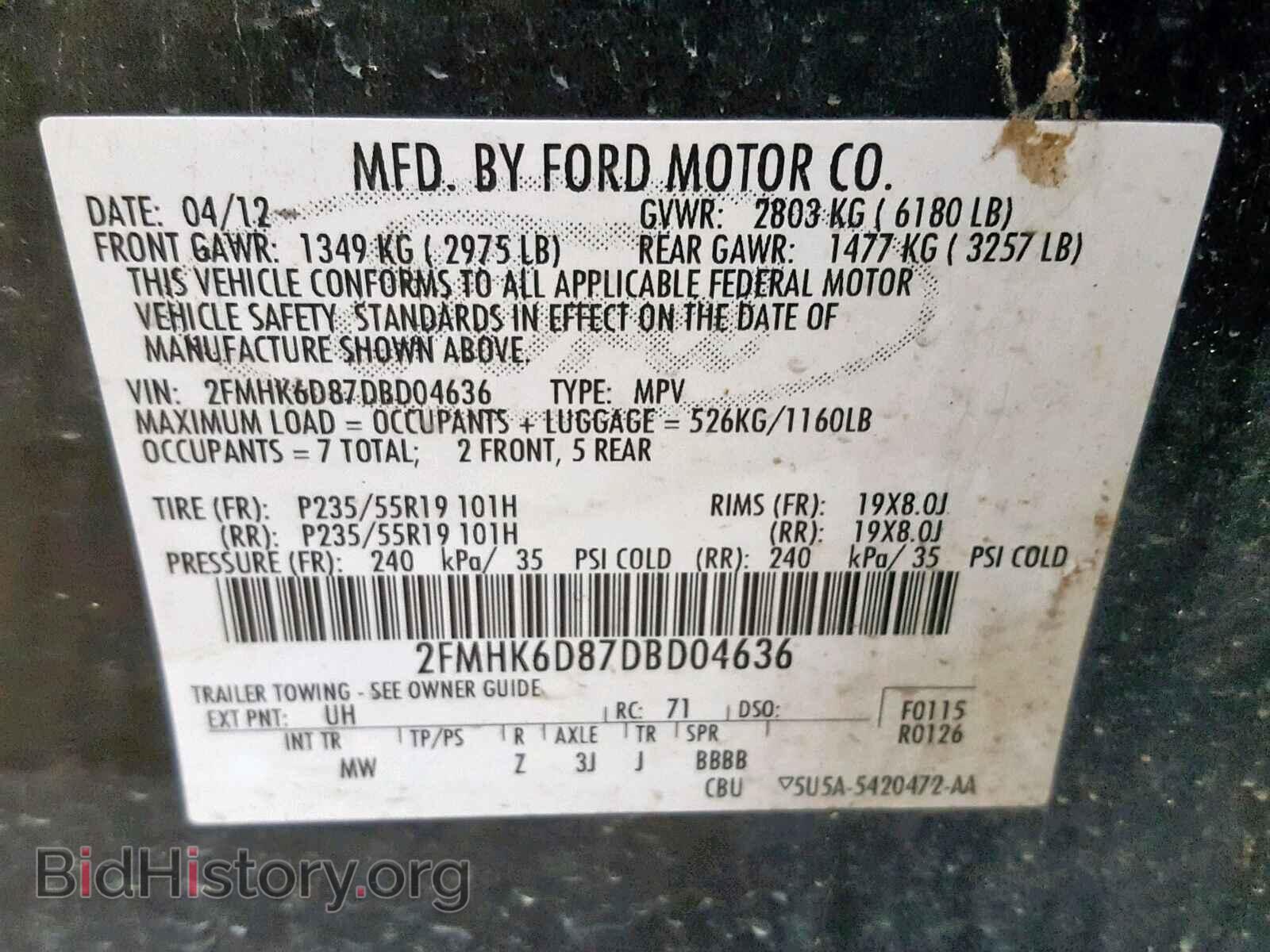 2013 FORD FLEX LIMIT - VIN: 2FMHK6D87DBD04636 - Фото 10