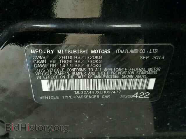 2014 MITSUBISHI MIRAGE - VIN: ML32A4HJXEH007477 - Фото 10