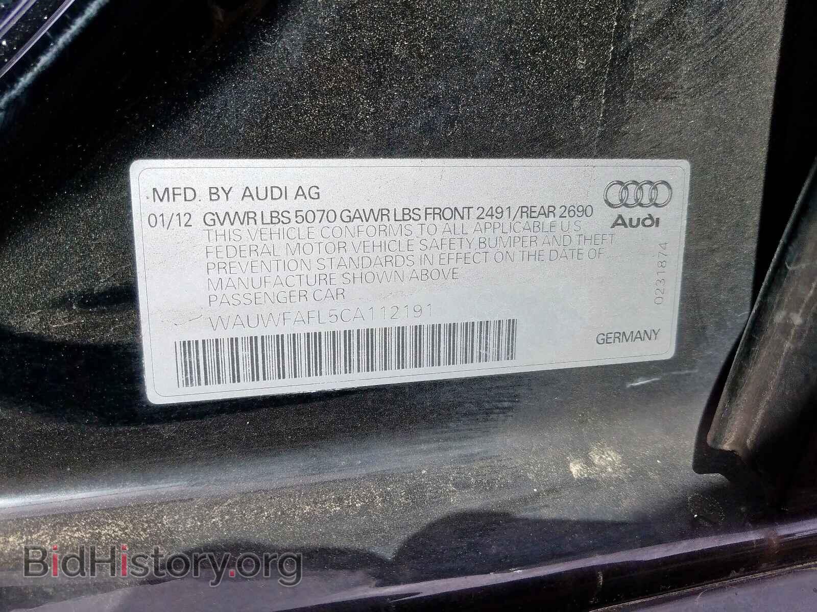 2012 AUDI A4 - VIN: WAUWFAFL5CA112191 - Photo 10