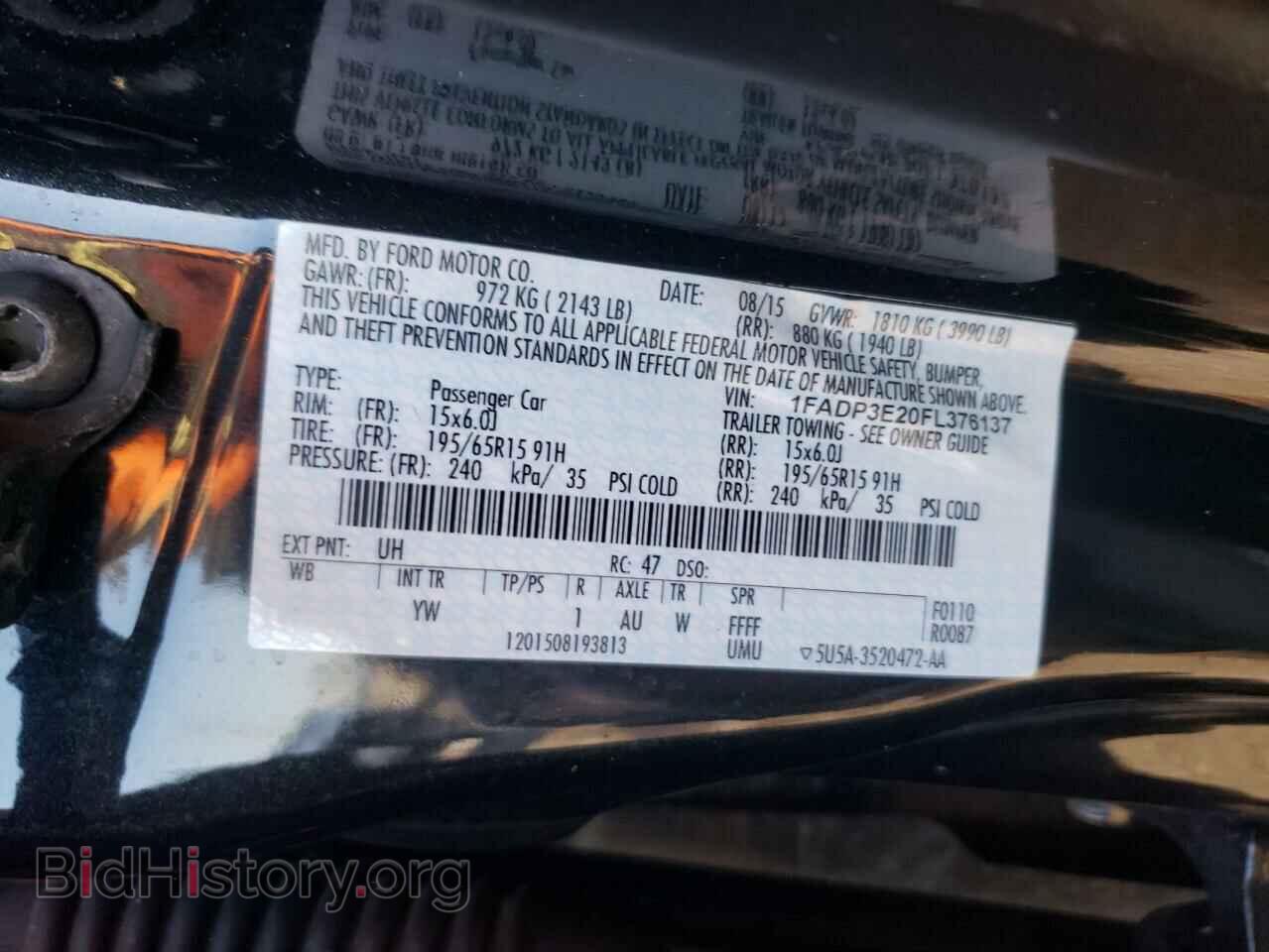 2015 FORD FOCUS - VIN: 1FADP3E20FL376137 - Фото 10