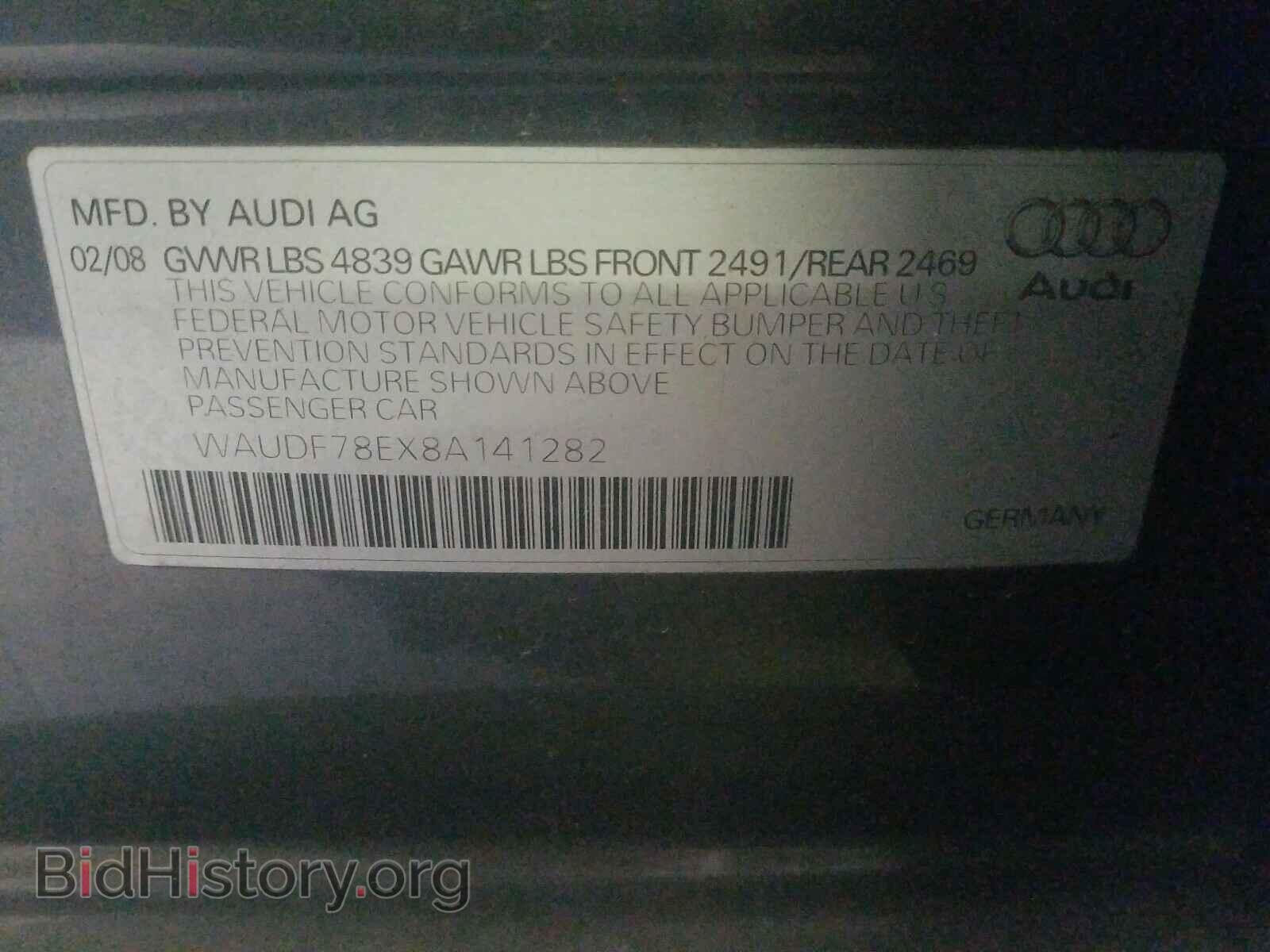 2008 AUDI A4 - VIN: WAUDF78EX8A141282 - Фото 10
