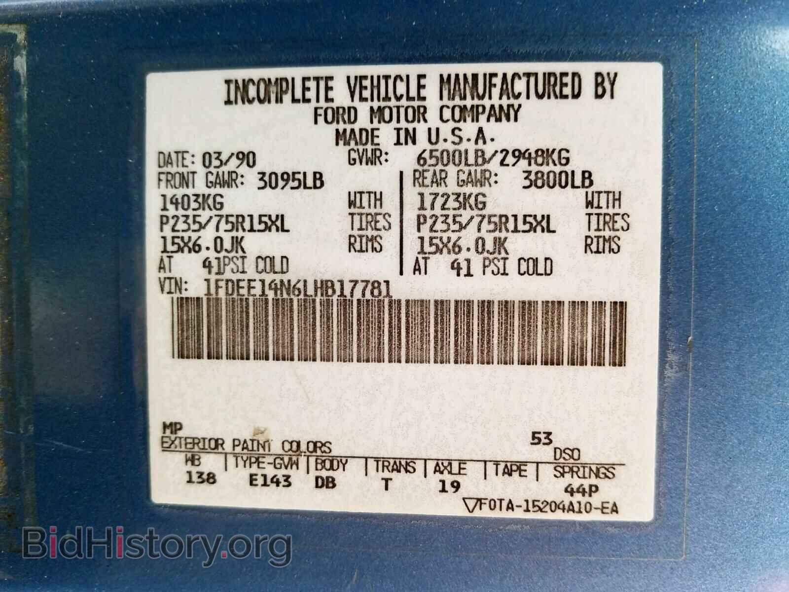 1990 FORD ECONOLINE - VIN: 1FDEE14N6LHB17781 - Photo 10