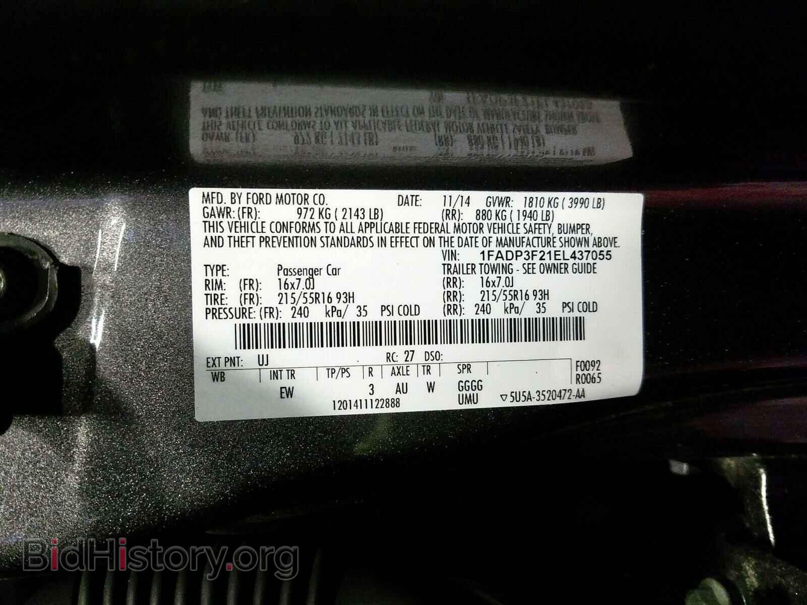 2014 FORD FOCUS - VIN: 1FADP3F21EL437055 - Photo 10