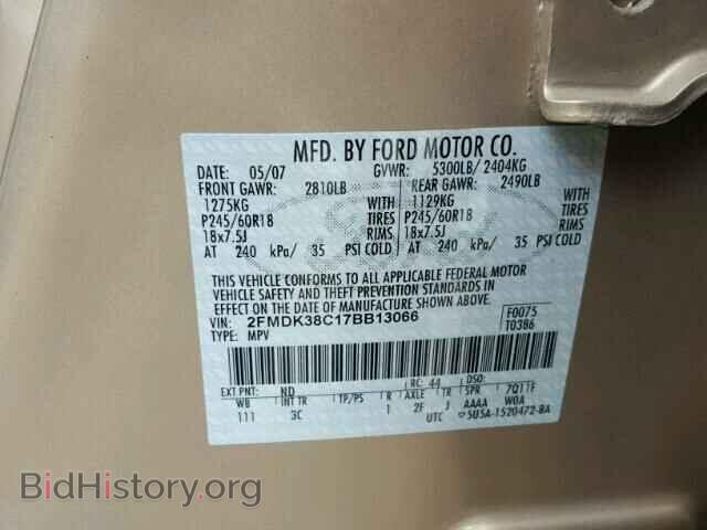 2007 FORD EDGE - VIN: 2FMDK38C17BB13066 - Photo 10