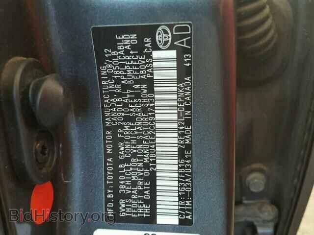 2012 TOYOTA COROLLA - VIN: 2T1BU4EE2CC917430 - Фото 10