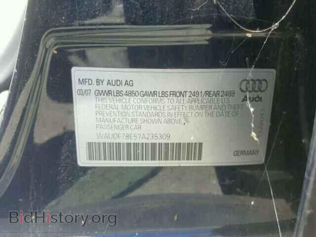 2007 AUDI A4 - VIN: WAUDF78E57A235309 - Фото 10