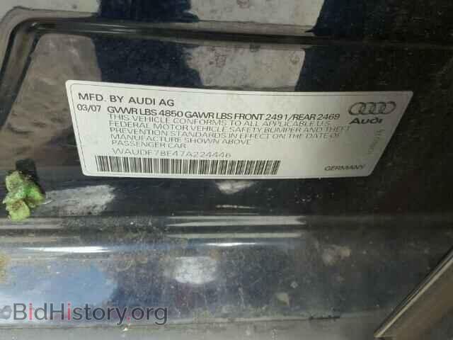 2007 AUDI A4 - VIN: WAUDF78E47A224446 - Фото 10