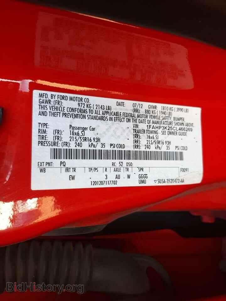 2012 FORD FOCUS - VIN: 1FAHP3K25CL466269 - Фото 10
