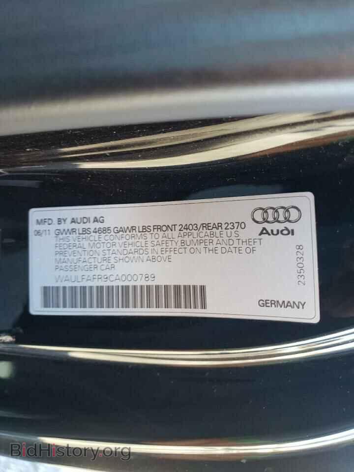2012 AUDI A5 - VIN: WAULFAFR9CA000789 - Photo 10
