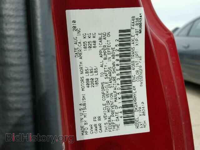 2011 MITSUBISHI ECLIPSE - VIN: 4A31K5DF3BE008252 - Фото 10