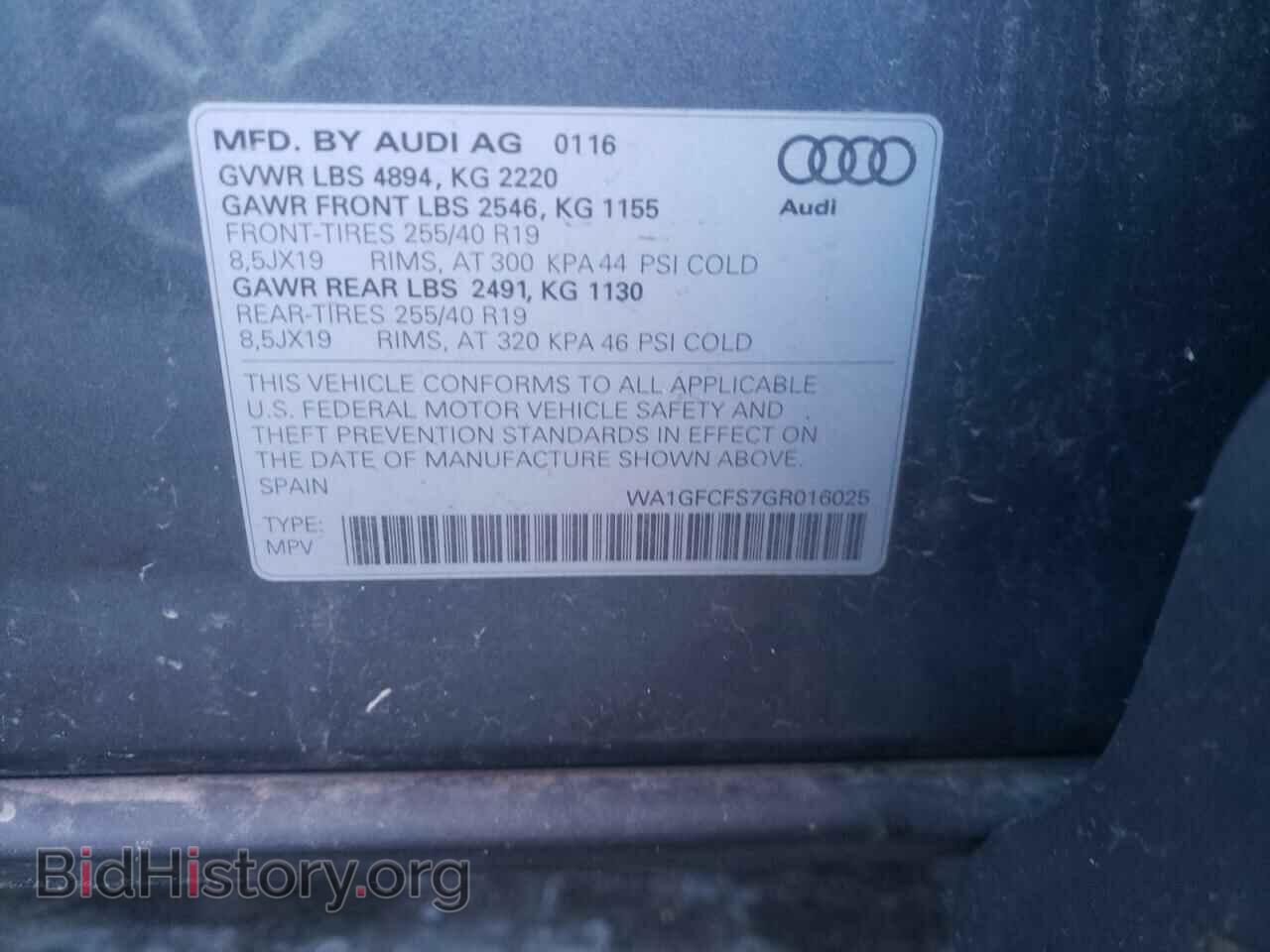 2016 AUDI Q3 - VIN: WA1GFCFS7GR016025 - Фото 10