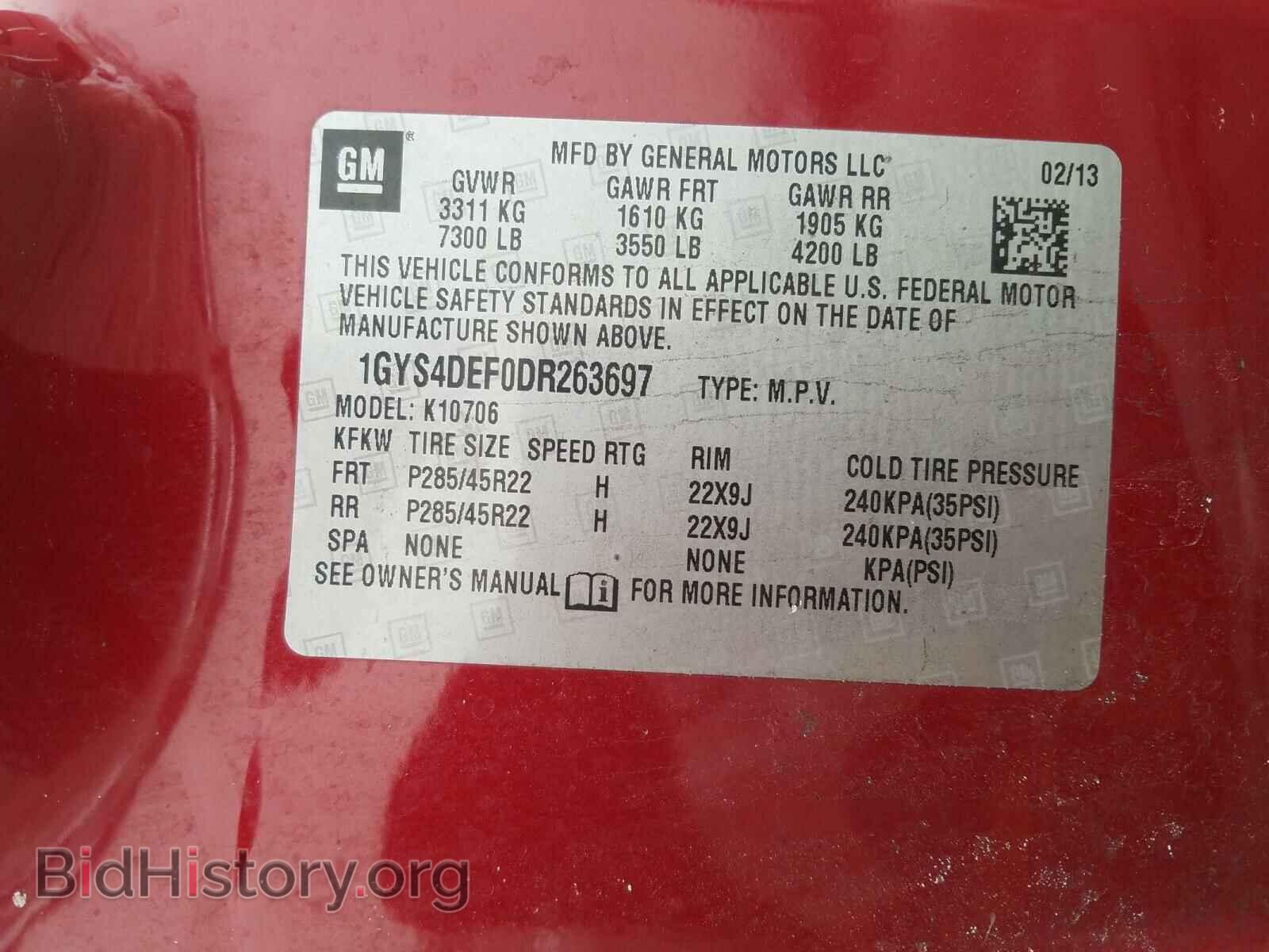 2013 CADILLAC ESCALADE - VIN: 1GYS4DEF0DR263697 - Фото 10