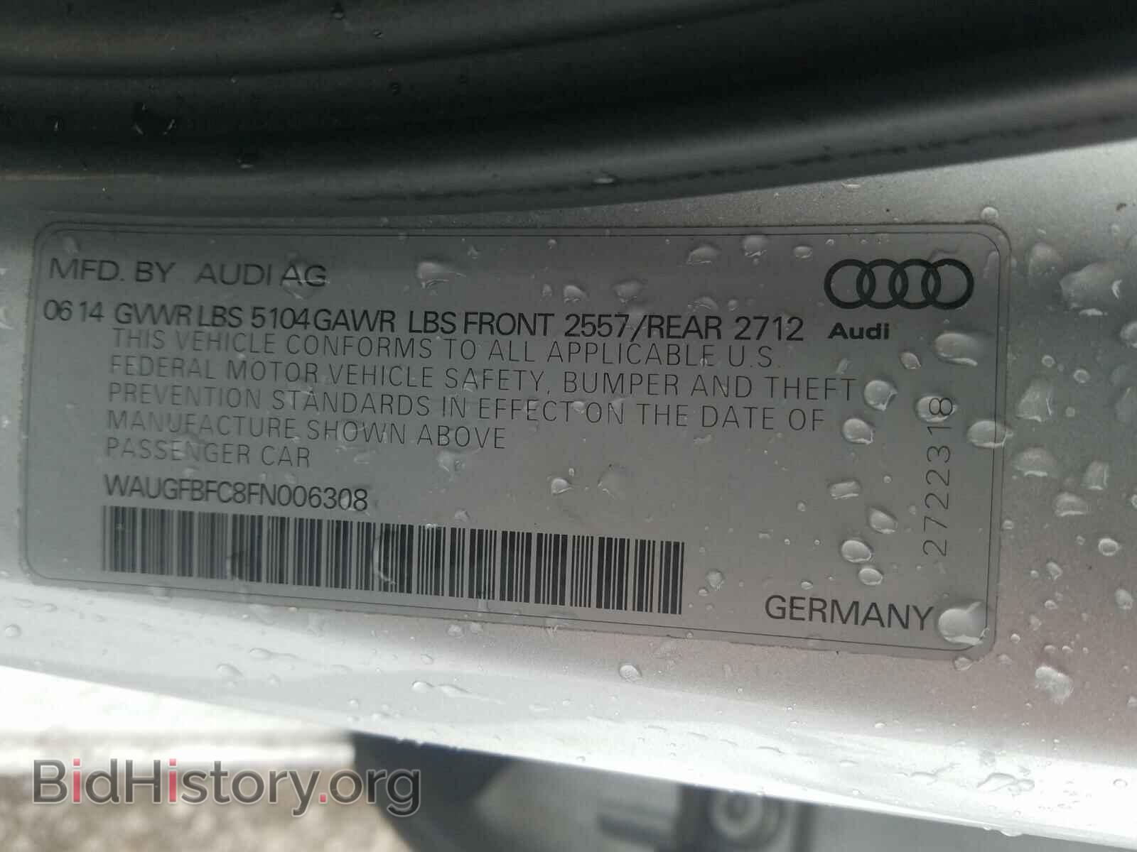 2015 AUDI A6 - VIN: WAUGFBFC8FN006308 - Фото 10