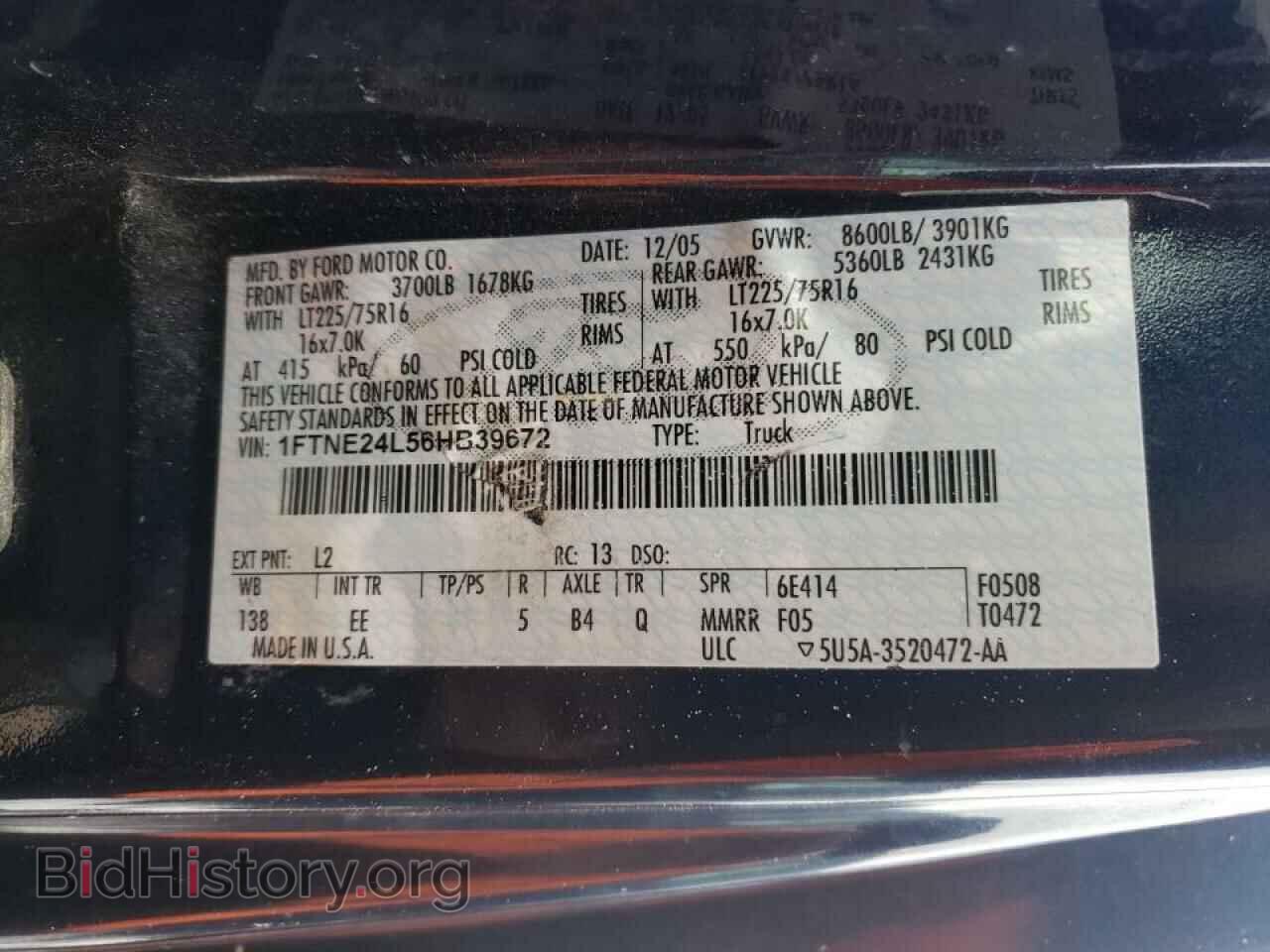 2006 FORD ECONOLINE - VIN: 1FTNE24L56HB39672 - Фото 10