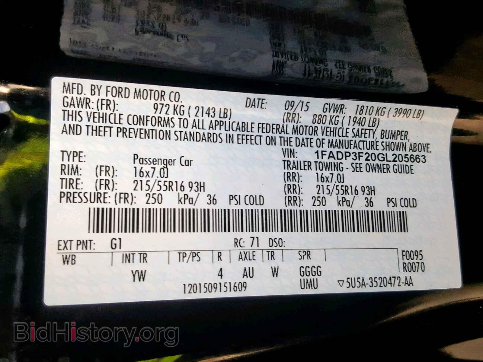2016 FORD FOCUS SE - VIN: 1FADP3F20GL205663 - Фото 10