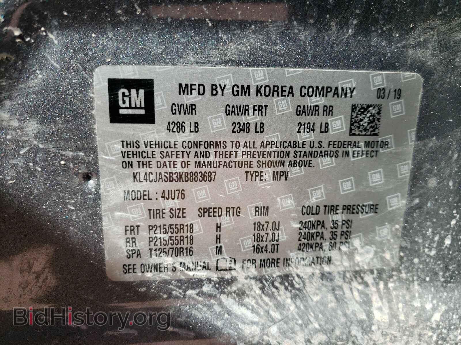 2019 BUICK ENCORE - VIN: KL4CJASB3KB883687 - Photo 10