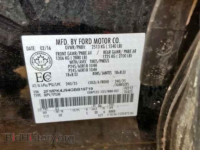 2016 FORD EDGE SEL - VIN: 2FMPK4J94GBB19719 - Photo 10