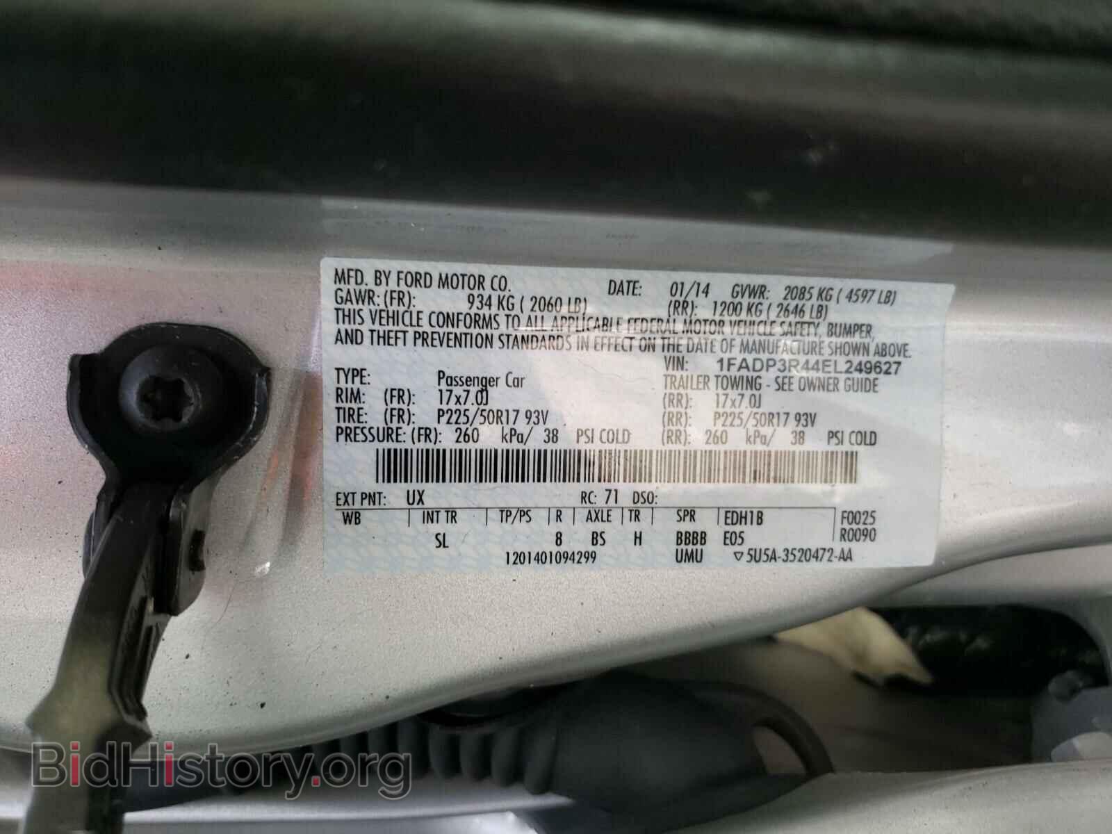 2014 FORD FOCUS - VIN: 1FADP3R44EL249627 - Фото 10