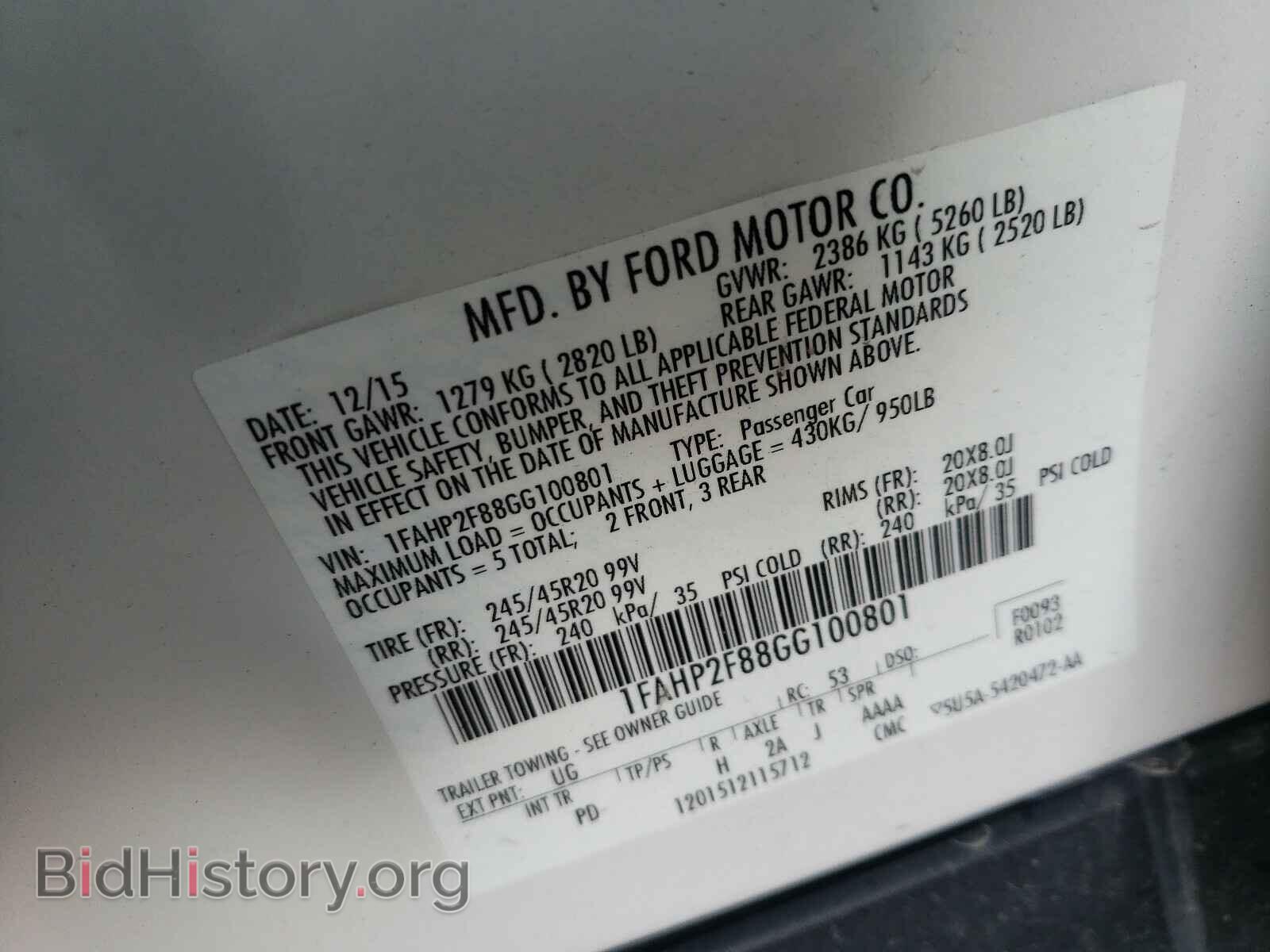 2016 FORD TAURUS - VIN: 1FAHP2F88GG100801 - Photo 10