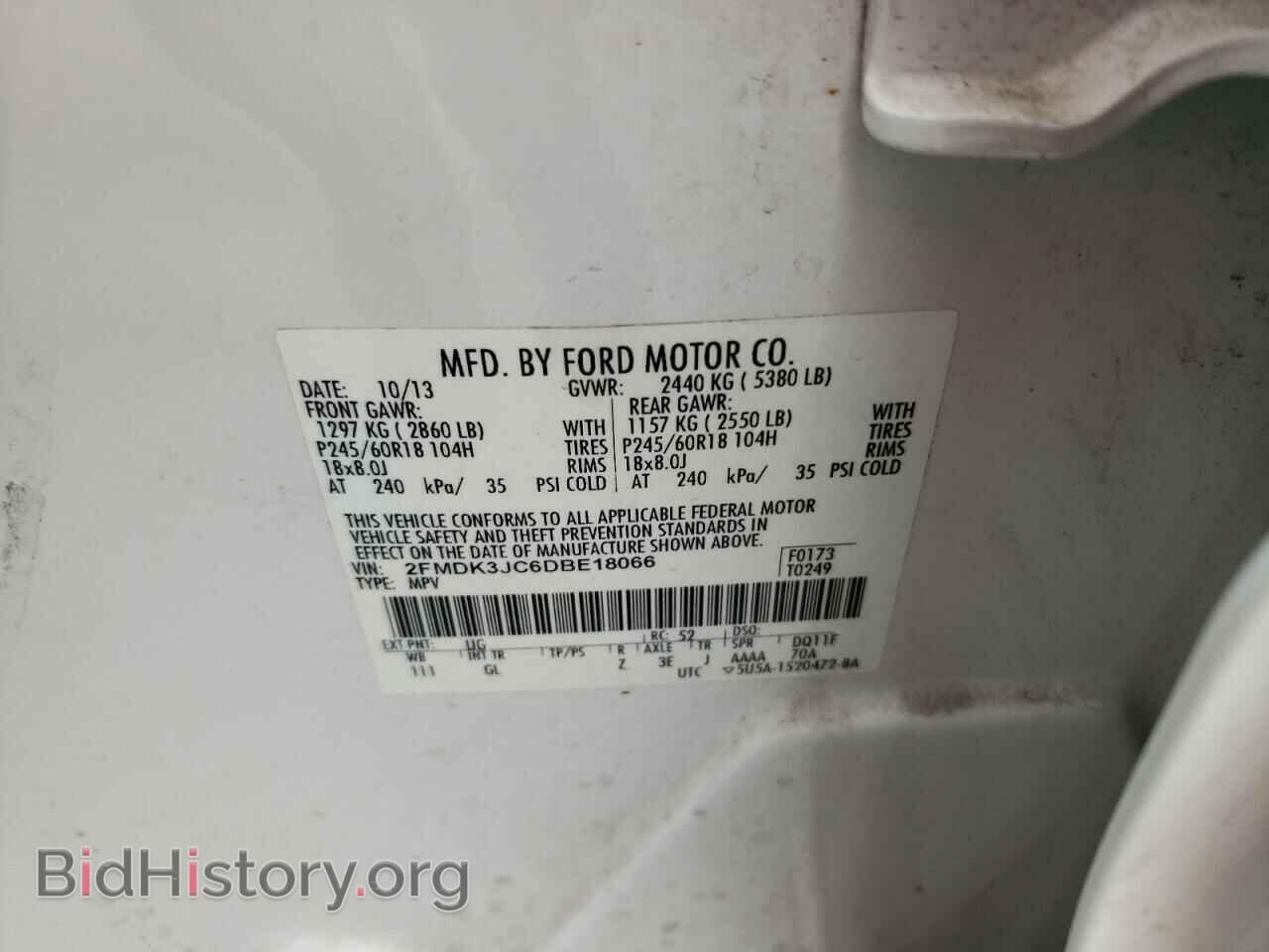 2013 FORD EDGE - VIN: 2FMDK3JC6DBE18066 - Photo 9