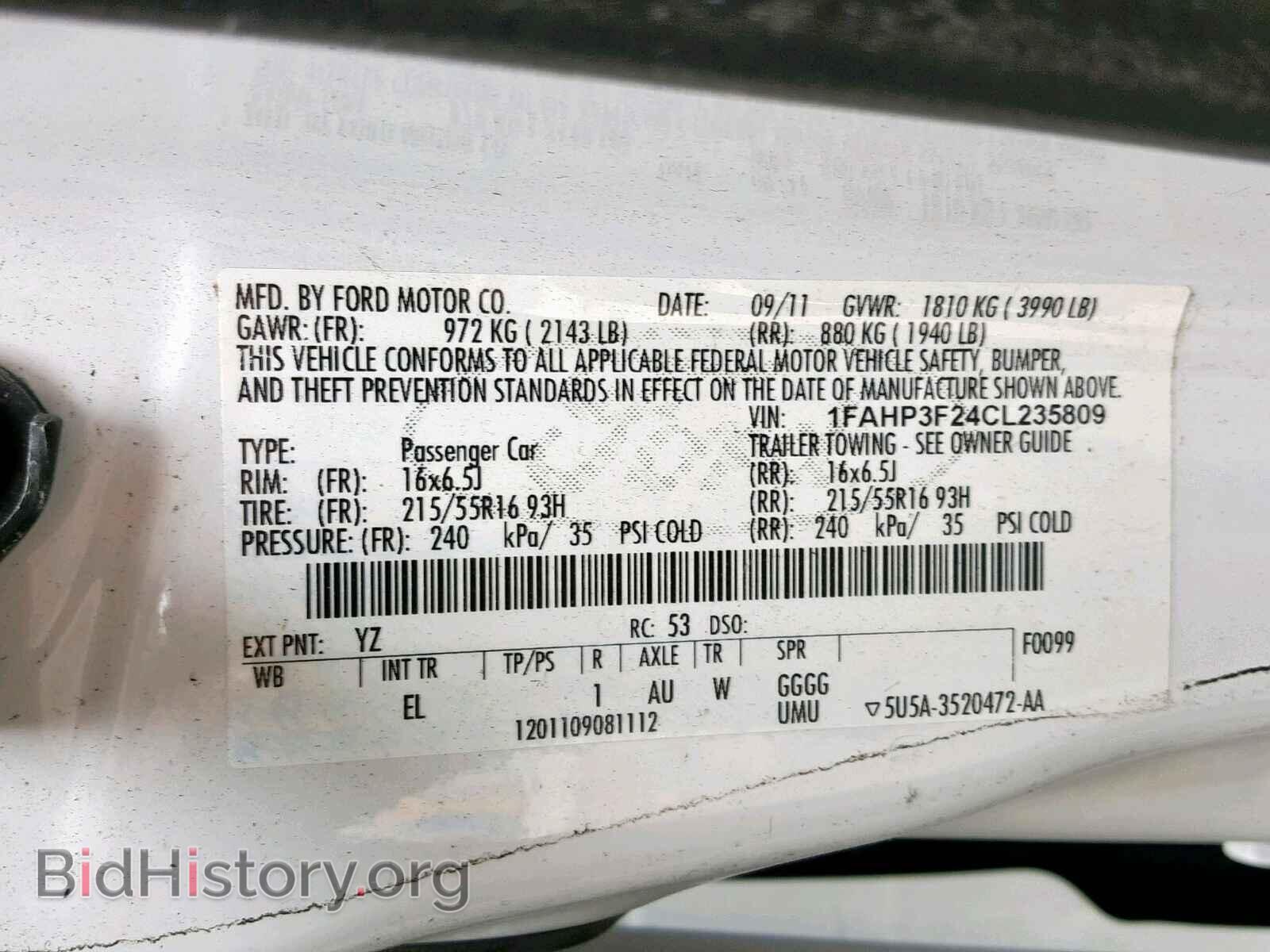 2012 FORD FOCUS - VIN: 1FAHP3F24CL235809 - Photo 10
