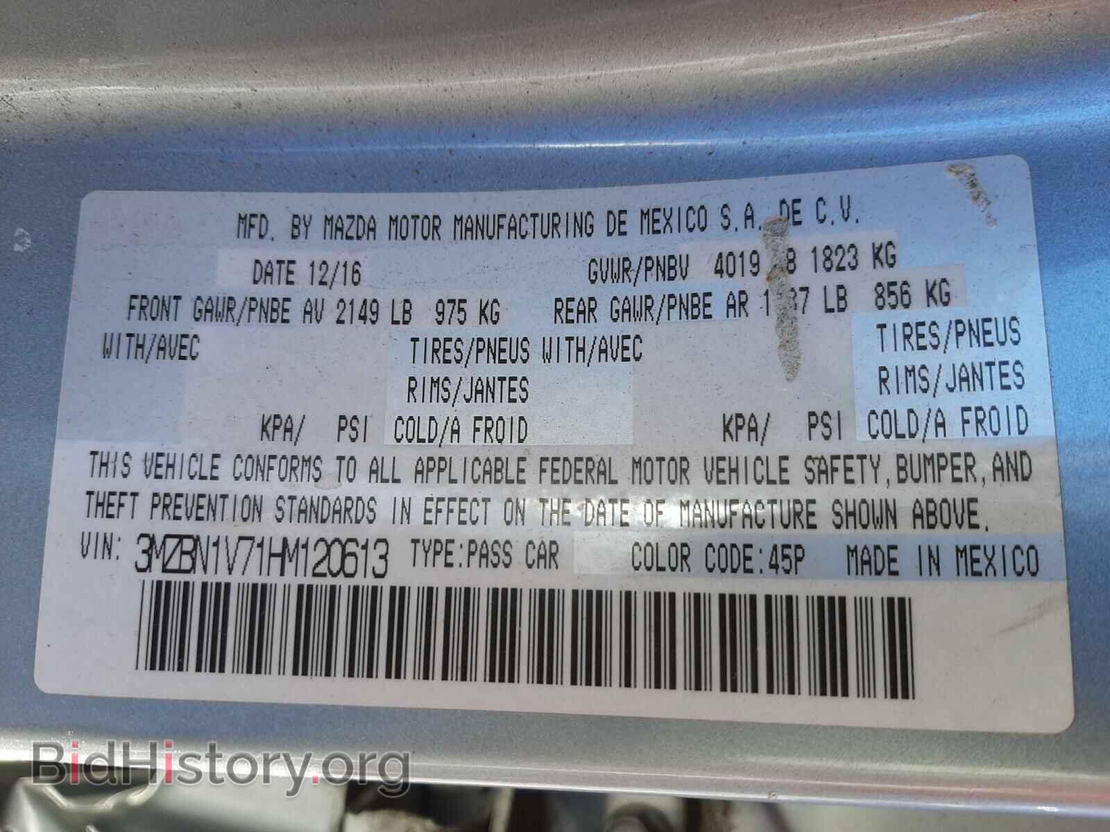 2017 MAZDA 3 - VIN: 3MZBN1V71HM120613 - Photo 10
