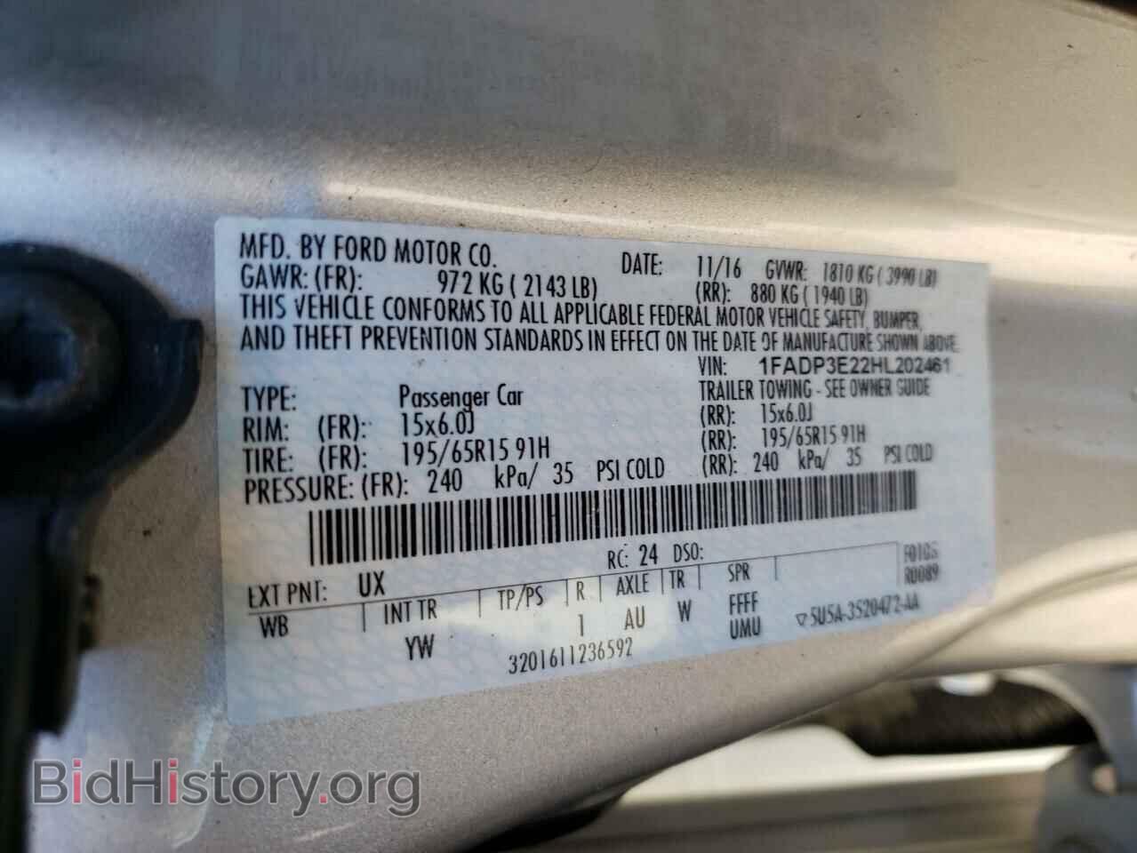 2017 FORD FOCUS - VIN: 1FADP3E22HL202461 - Фото 10