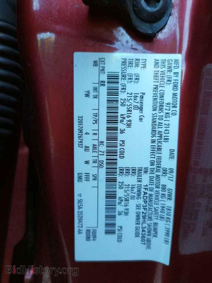 2017 FORD FOCUS - VIN: 1FADP3F29HL343607 - Фото 10