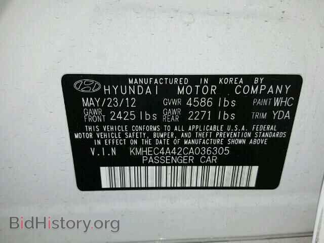 2012 HYUNDAI SONATA - VIN: KMHEC4A42CA036305 - Фото 10