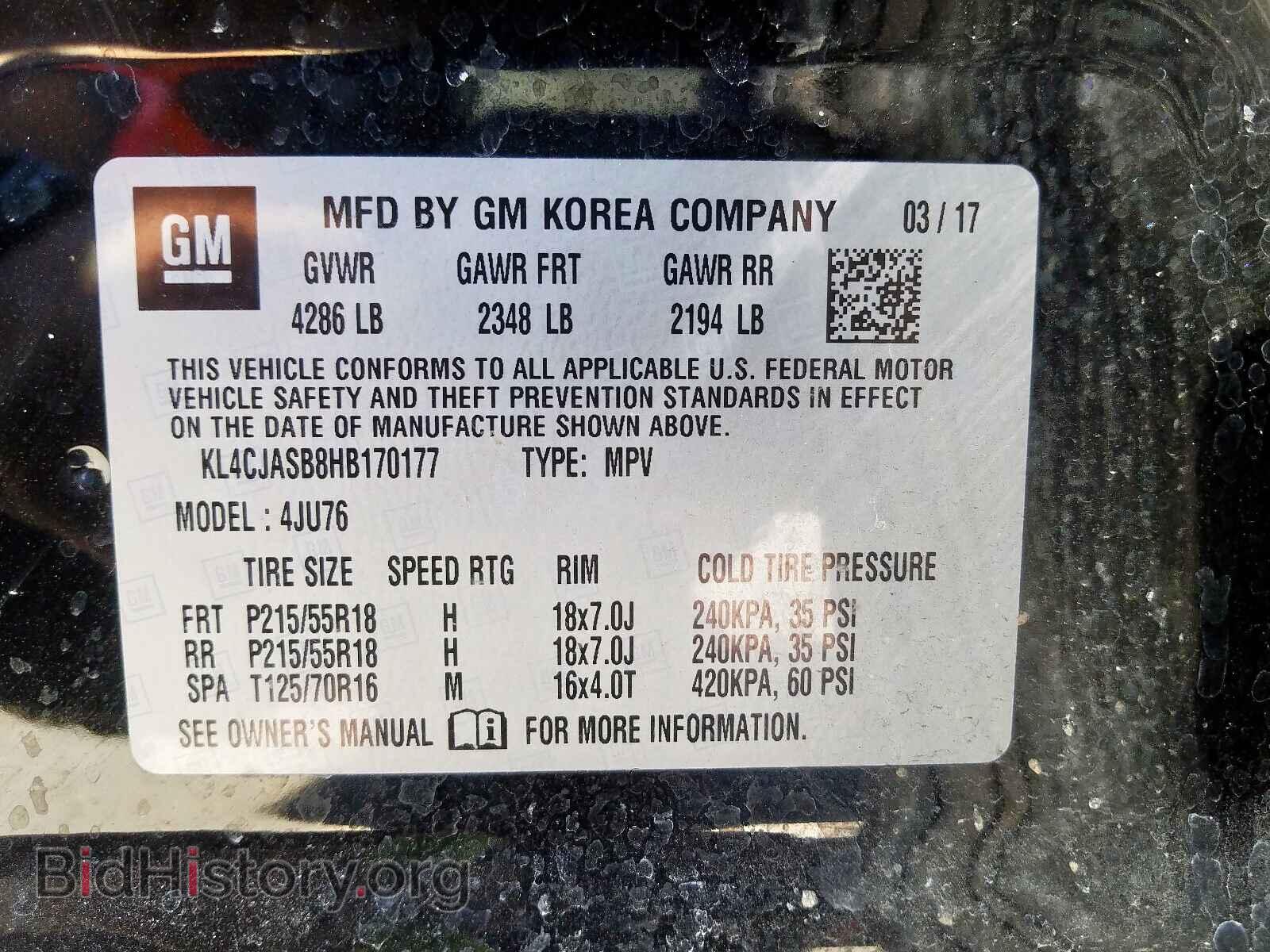 2017 BUICK ENCORE - VIN: KL4CJASB8HB170177 - Фото 10