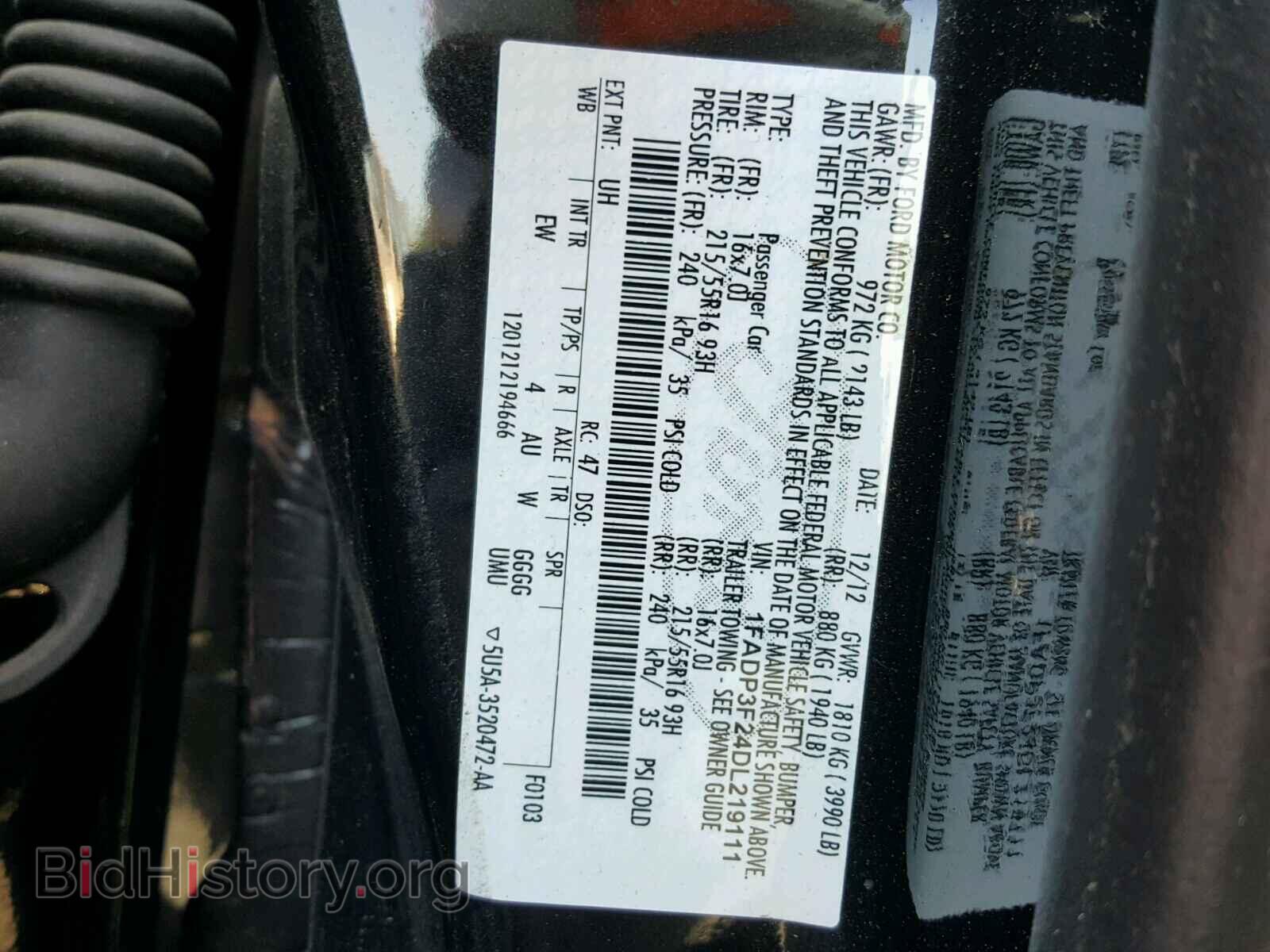 2013 FORD FOCUS - VIN: 1FADP3F24DL219111 - Фото 10