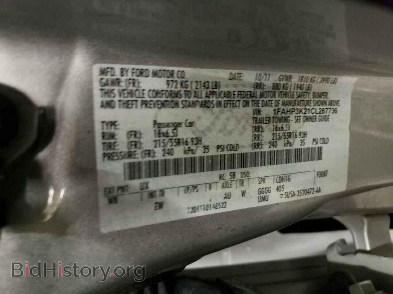 2012 FORD FOCUS - VIN: 1FAHP3K21CL267736 - Photo 10