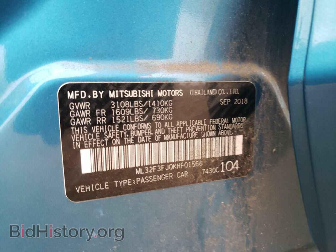 2019 MITSUBISHI MIRAGE - VIN: ML32F3FJ0KHF01568 - Фото 10