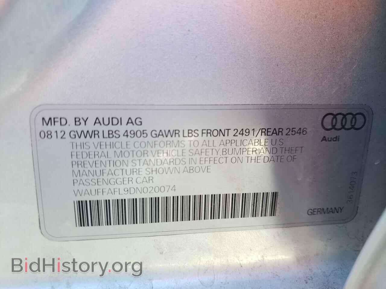 2013 AUDI A4 - VIN: WAUFFAFL9DN020074 - Фото 10