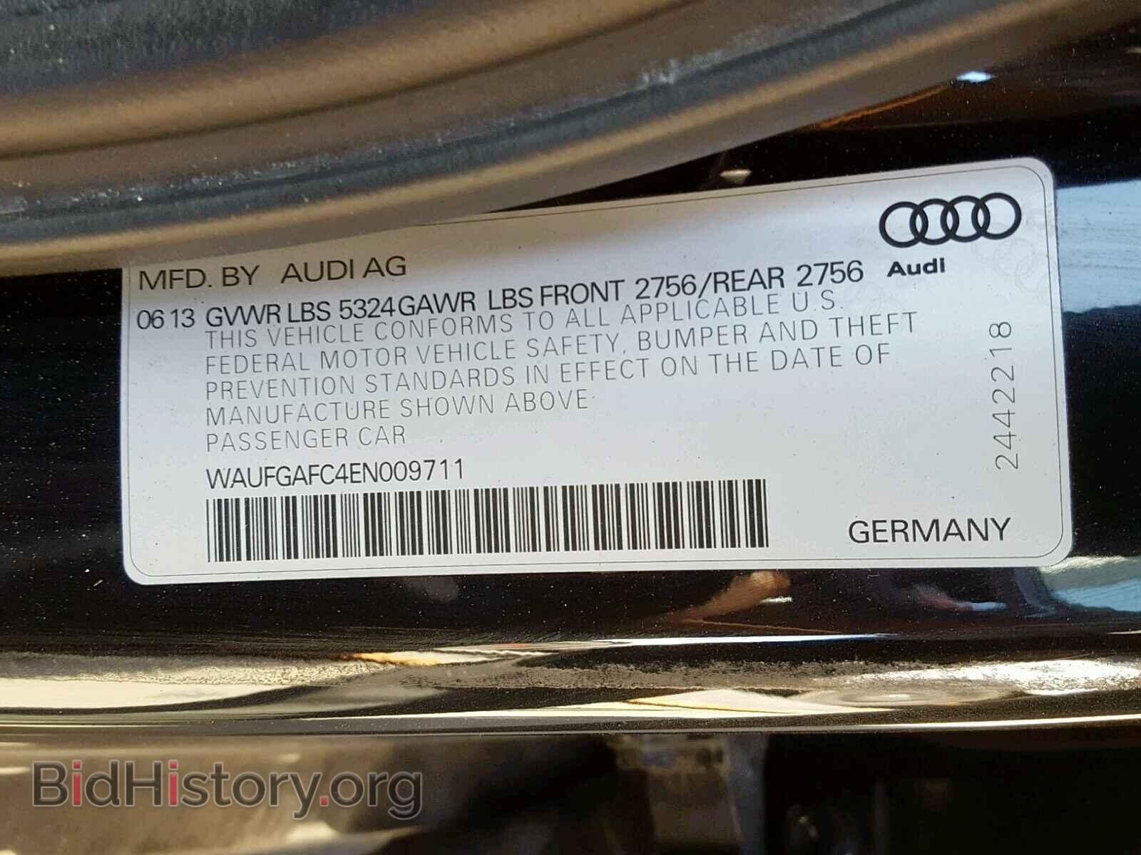 2014 AUDI A6 - VIN: WAUFGAFC4EN009711 - Фото 10